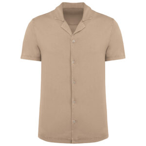 Native Spirit NS522 - Chemise écoresponsable délavée en jersey manches courtes à col bowling homme – Image 1