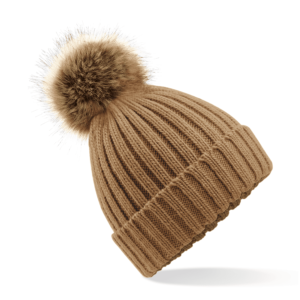 Beechfield 338 g/m² - Bonnet epais avec pompon en fausse fourrure – Image 1